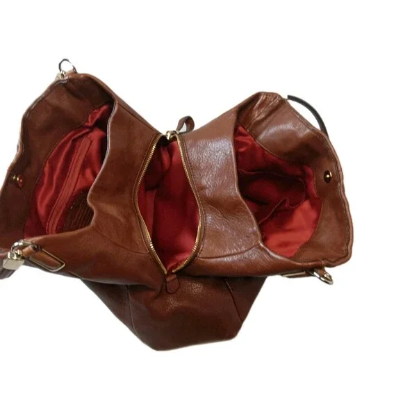 Coach Madison Phoebe Pebble Leather Cognac Brown Handbag 26224 - Picture 7 of 9